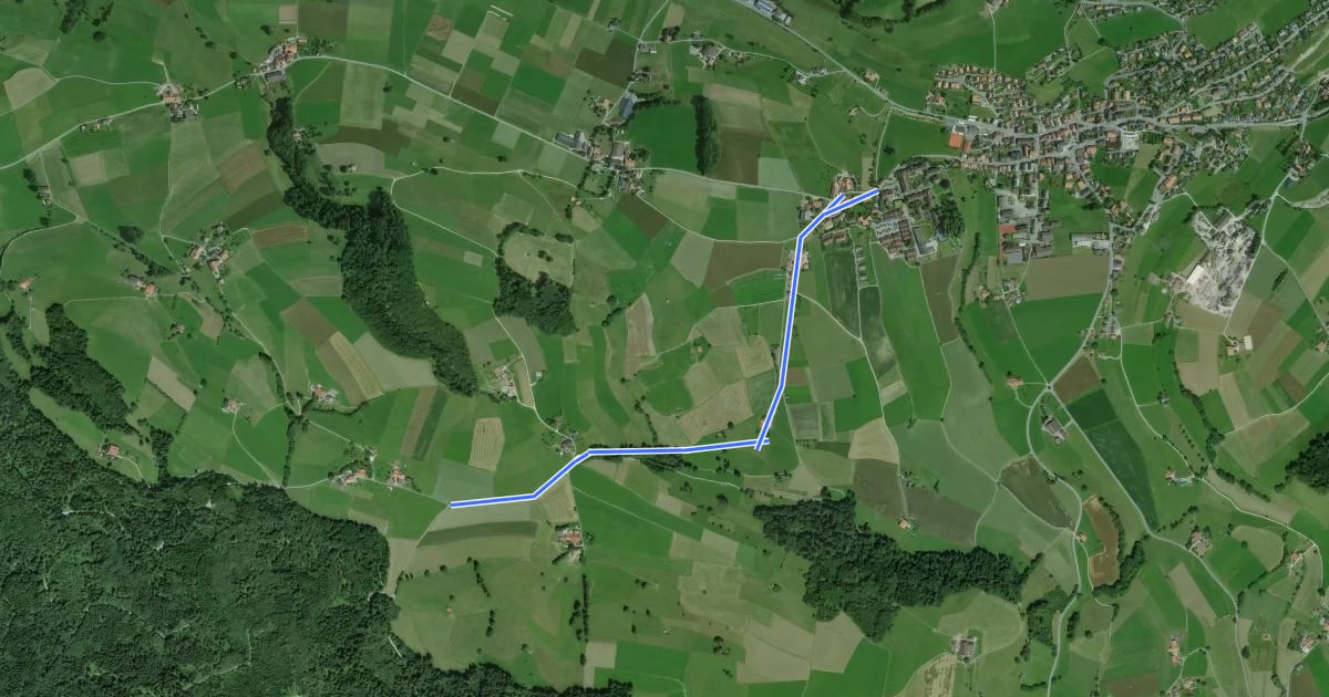 Маршрут Riggisberg Schloss - Hohlenweg на спутниковом снимке