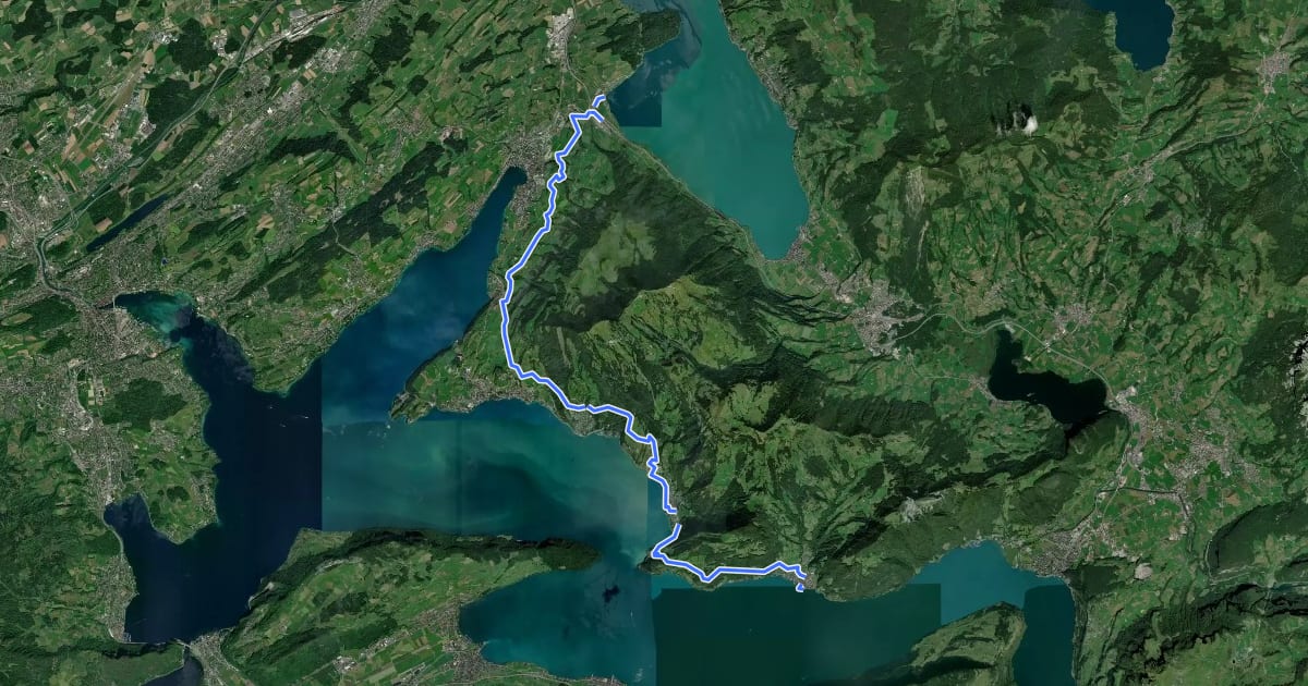 Маршрут Rigi Lehnenweg на спутниковом снимке
