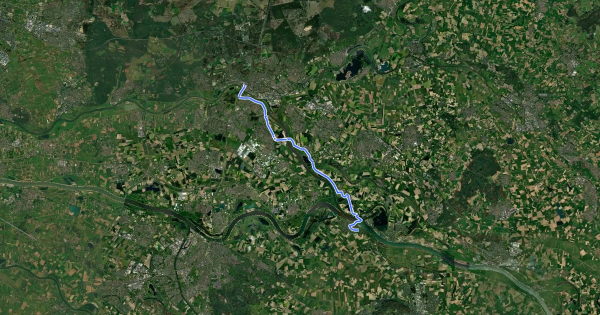 Маршрут Rijnfietsroute - 01 - Millingen - Arnhem на спутниковом снимке