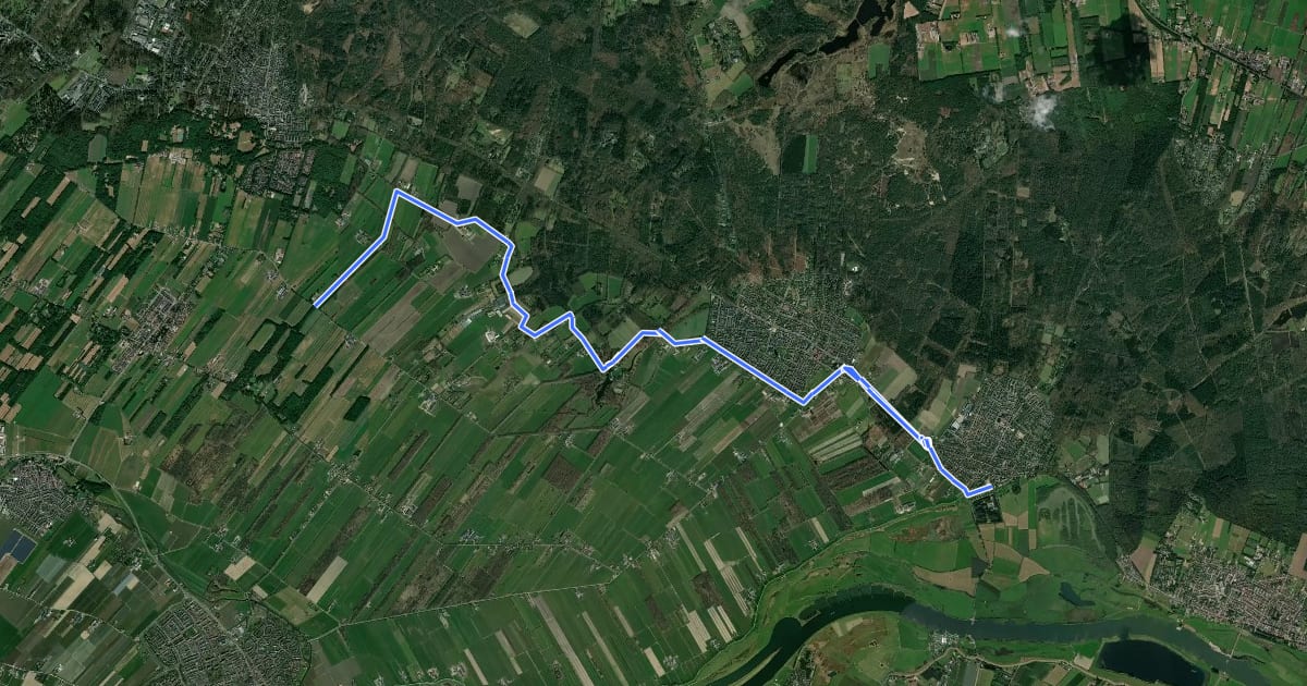 Маршрут Rijnfietsroute - 03 - Amerongen - Wijk bij Duurstede на спутниковом снимке