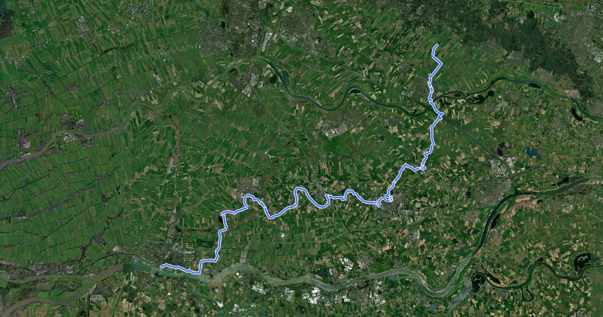 Маршрут Rijnfietsroute - 04 - Wijk bij Duurstede - Gorinchem на спутниковом снимке