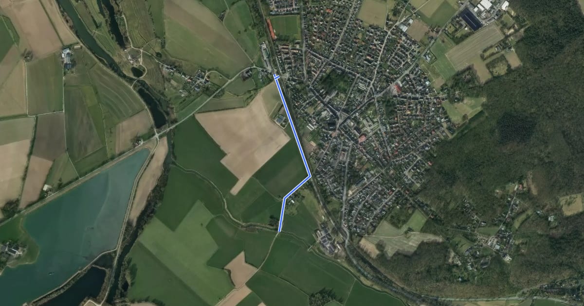 Маршрут Rijnweidepad Aanlooproute Station Elten-Emmerich на спутниковом снимке