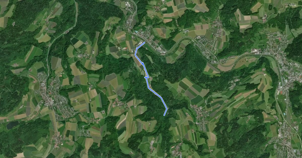 Маршрут Rikon Brücke – Tobel на спутниковом снимке