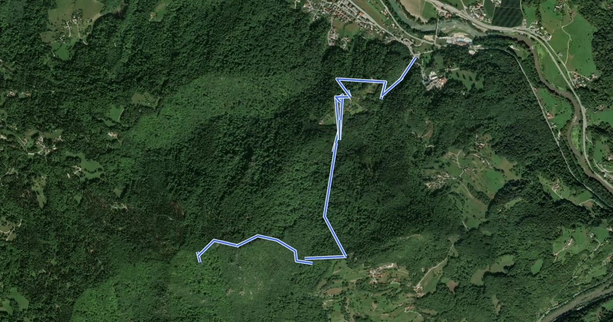 Маршрут Rim. Toplice - Borovo - Kopitnik на спутниковом снимке