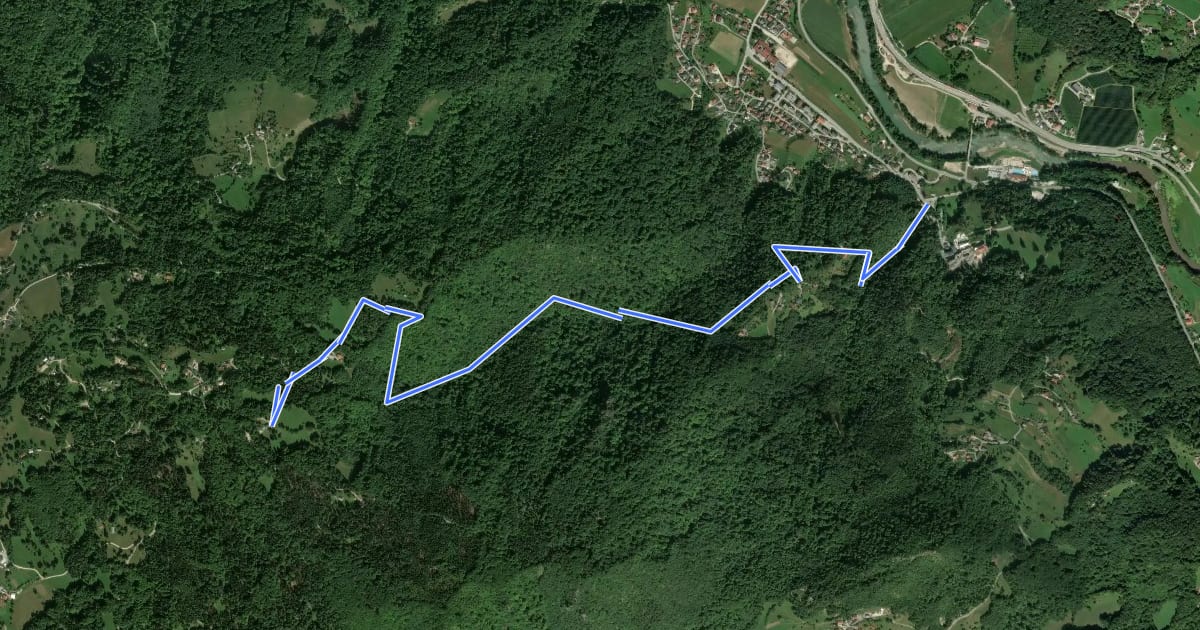 Маршрут Rim. Toplice - Ogeški p. - Koča na Kopitniku на спутниковом снимке