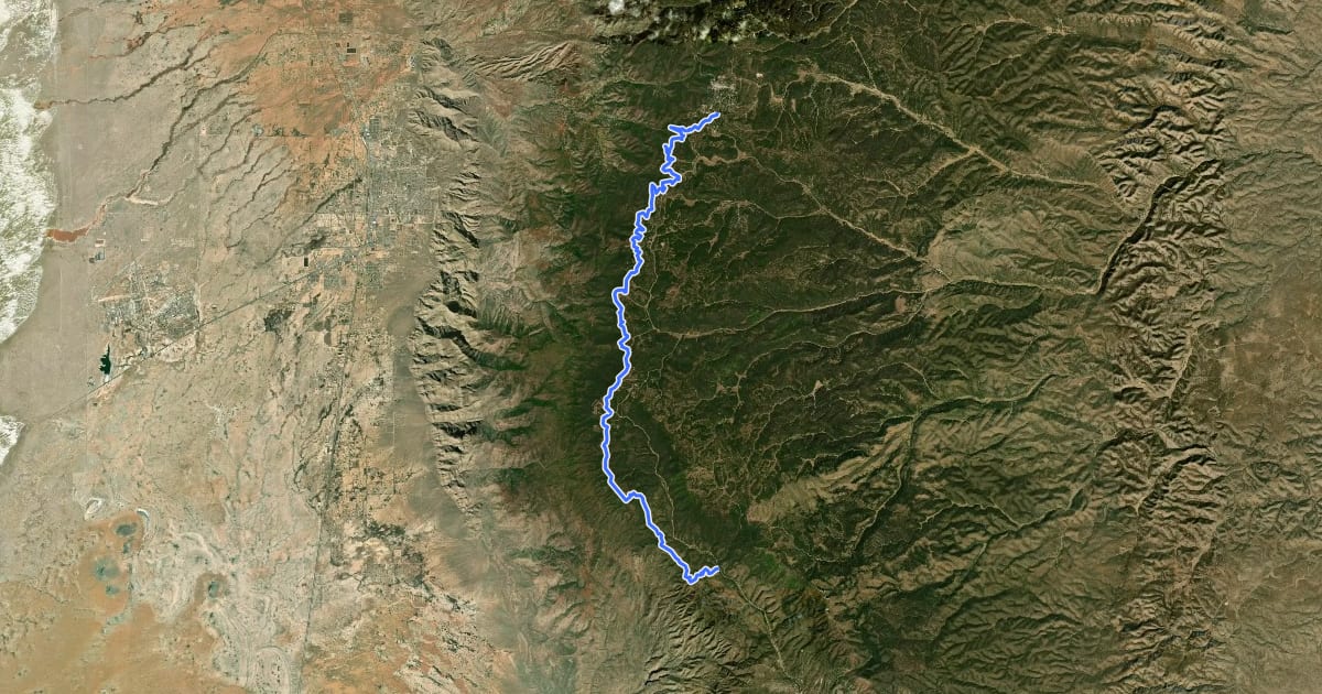 Маршрут Rim Trail (105) на спутниковом снимке