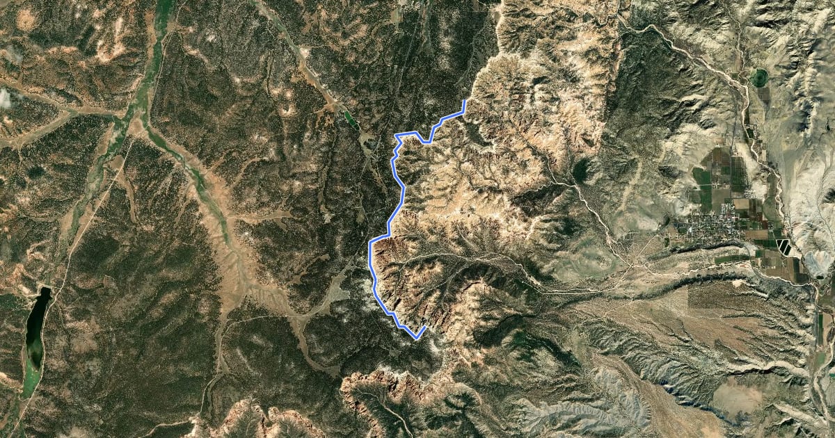 Маршрут Rim Trail на спутниковом снимке