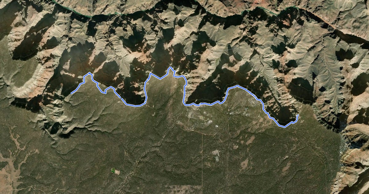 Маршрут Rim Trail на спутниковом снимке