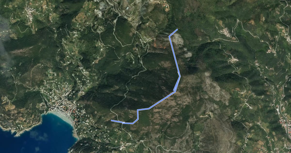 Маршрут Rimessa - Monte Rossola - Rocca Galbana - Passo del Colletto на спутниковом снимке