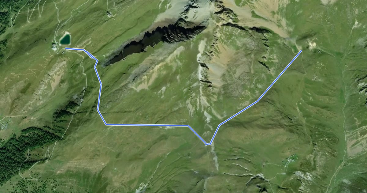 Маршрут Rinderhütten Wysse See на спутниковом снимке
