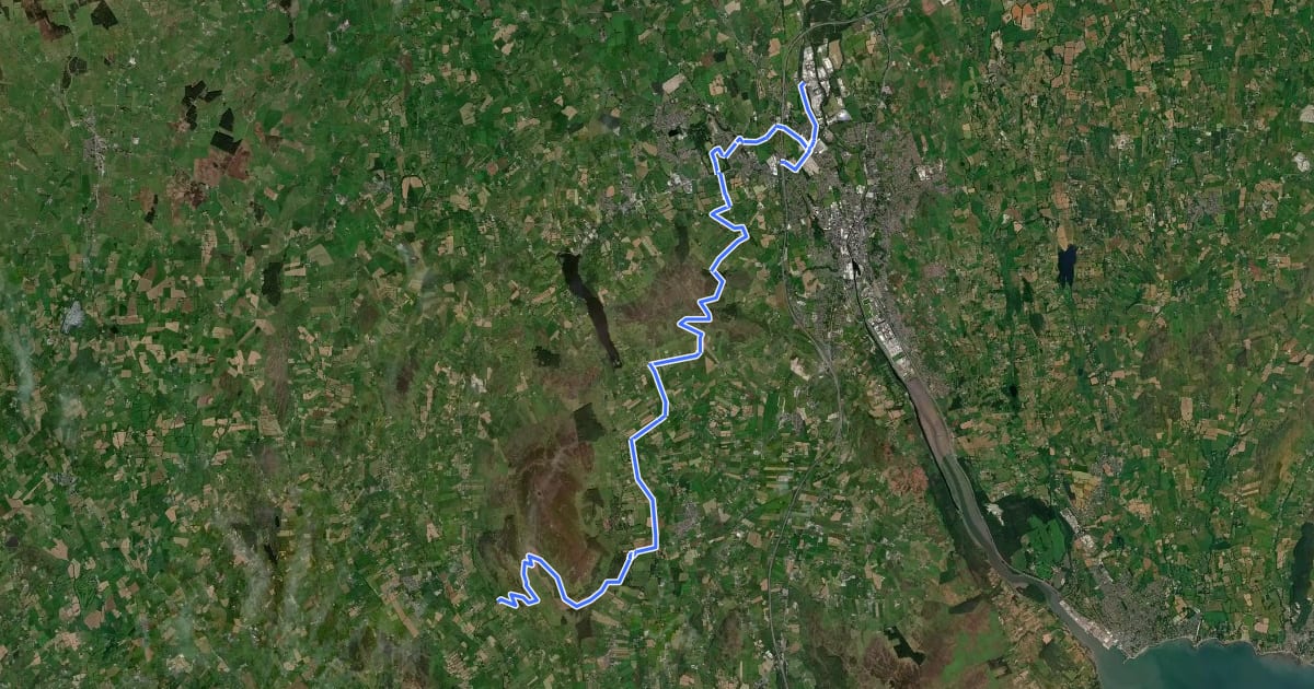 Маршрут Ring of Gullion Way на спутниковом снимке