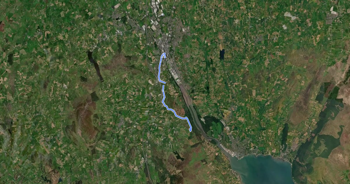 Маршрут Ring of Gullion Way - Section 1 на спутниковом снимке