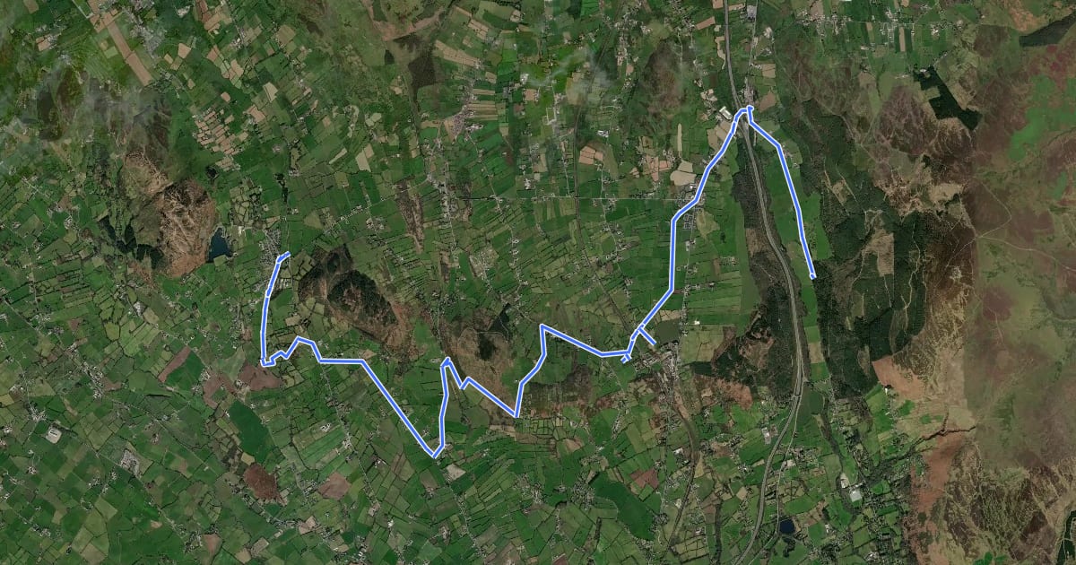 Маршрут Ring of Gullion Way - Section 3 на спутниковом снимке