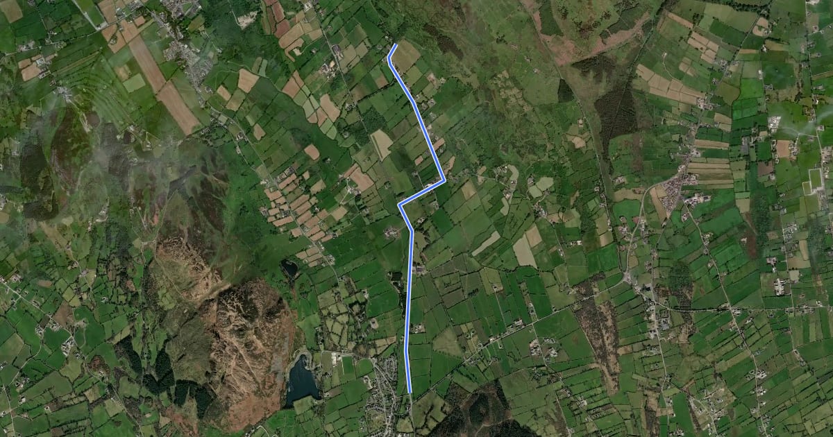 Маршрут Ring of Gullion Way - Section 4 на спутниковом снимке