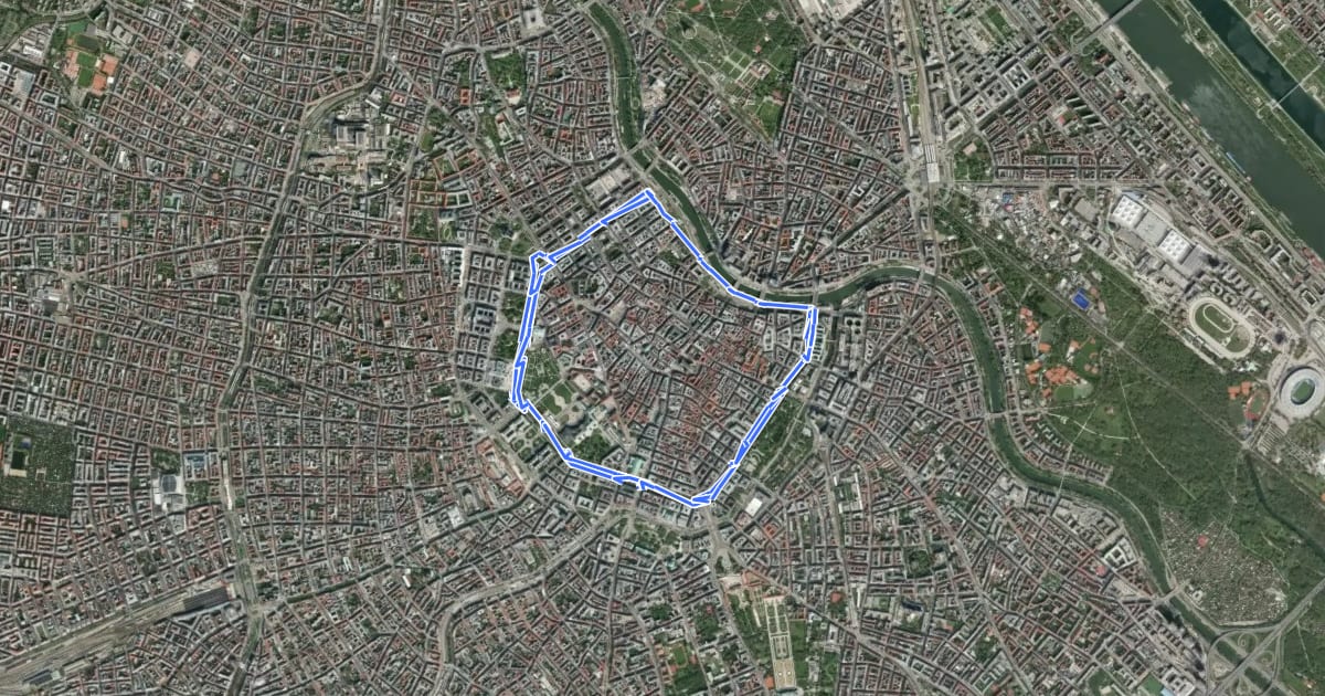 Маршрут Ring-Rund-Radweg на спутниковом снимке