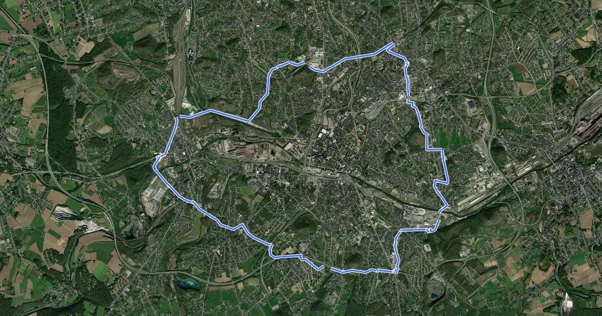 Маршрут Ring Vélo de Charleroi на спутниковом снимке