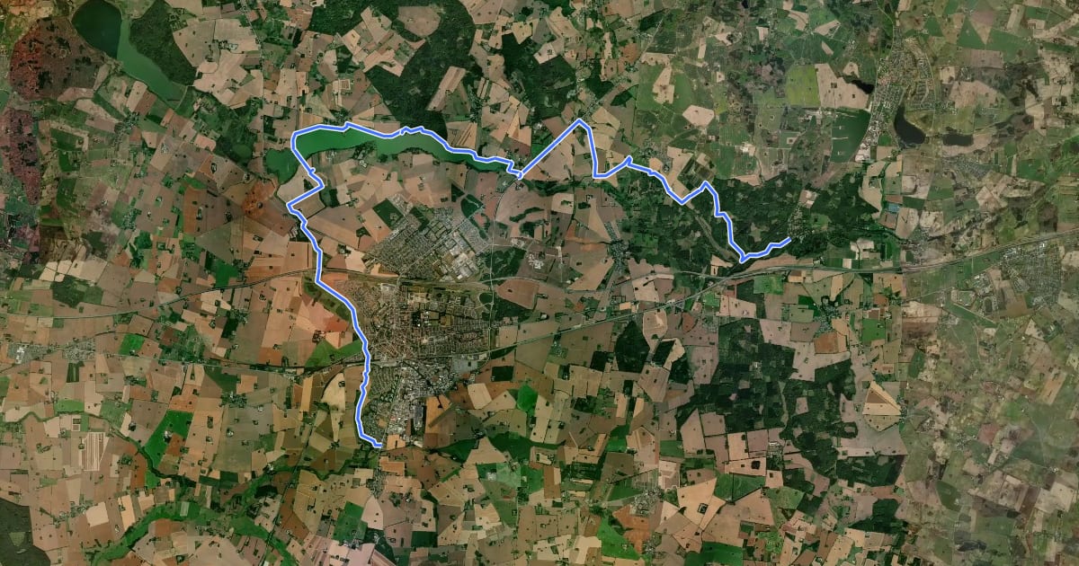 Маршрут Ringsted Oplevelsessti на спутниковом снимке