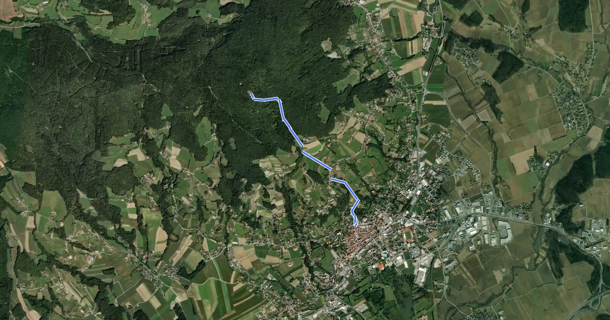 Маршрут Ringwarte Steinerne Stiege на спутниковом снимке