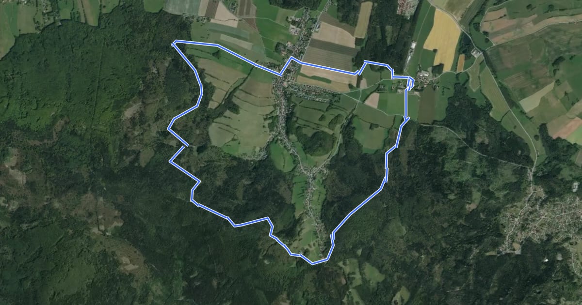 Маршрут Ringweg Waltersdorf (grüner Punkt) на спутниковом снимке