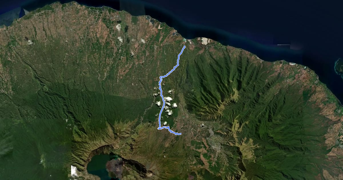 Маршрут Rinjani Enduro Challenge 2016 на спутниковом снимке