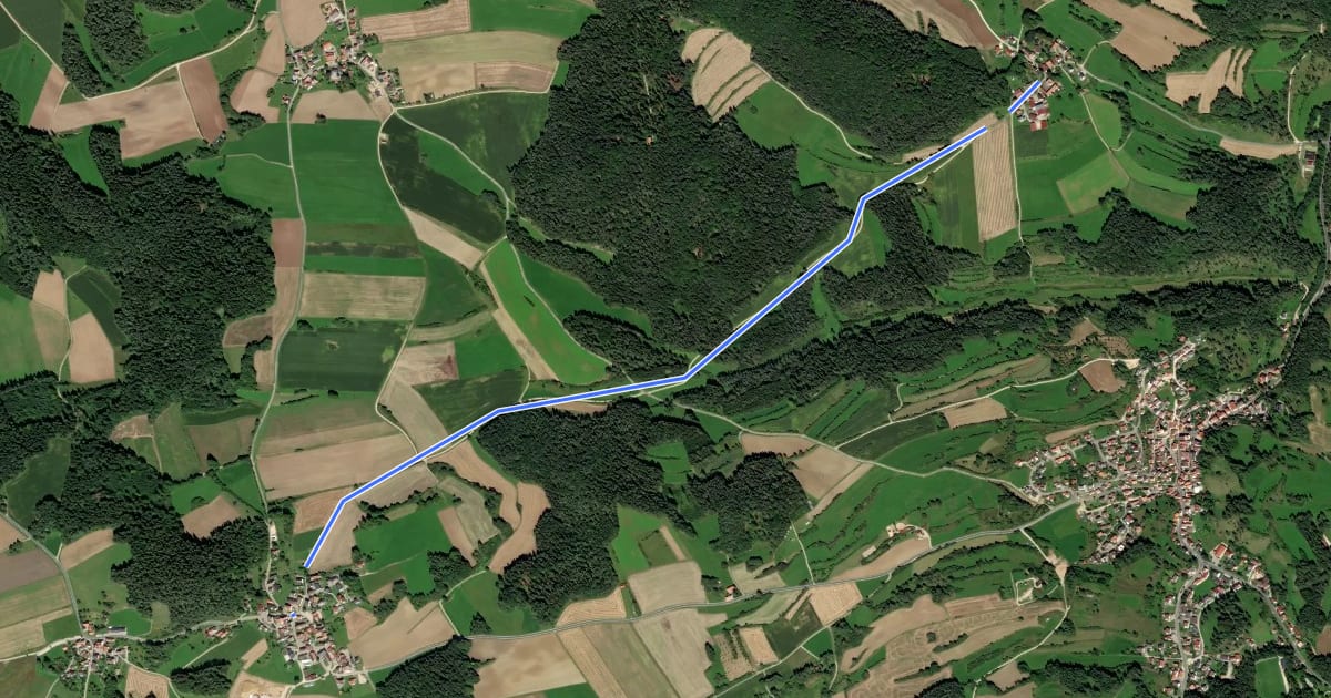 Маршрут Rinntalweg (10) на спутниковом снимке