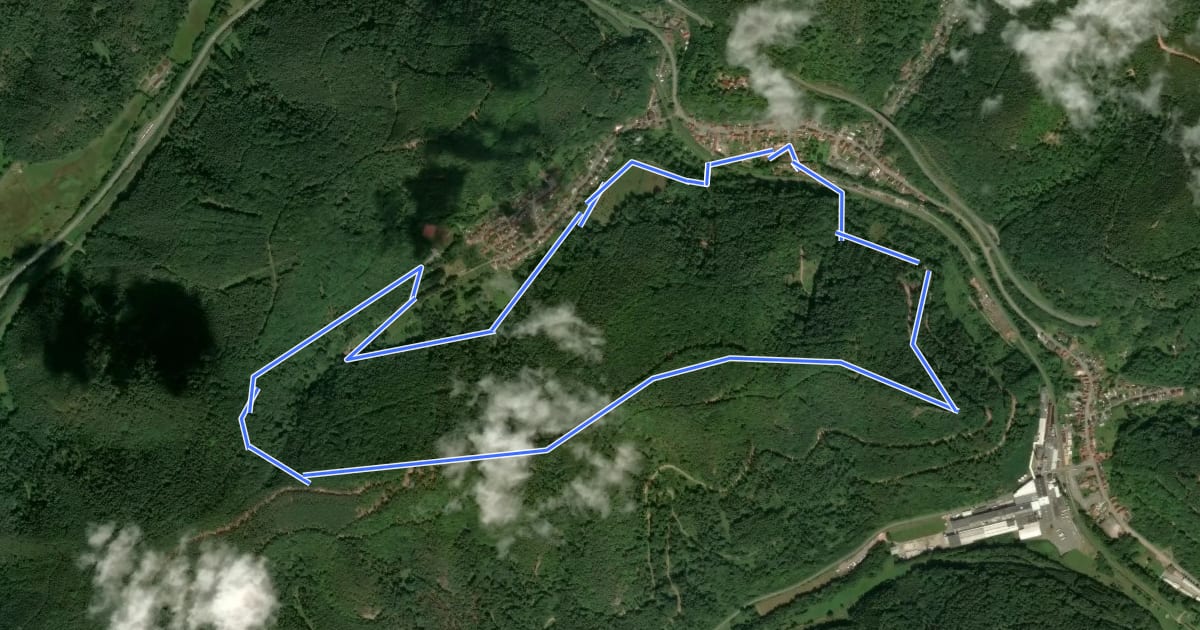 Маршрут Rinnthal Höhenweg на спутниковом снимке