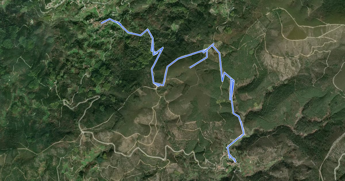 Маршрут Rio de Mel to São Gião на спутниковом снимке