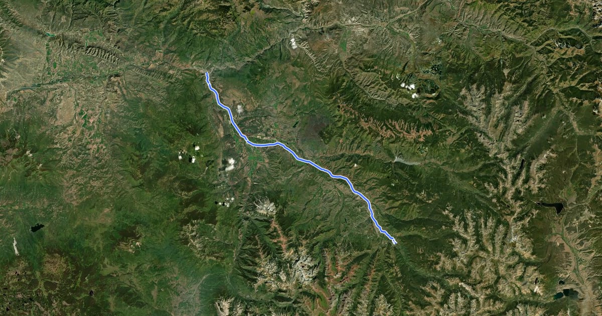 Маршрут Rio Grande Trail на спутниковом снимке