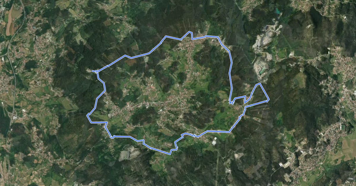 Маршрут Rio Leça на спутниковом снимке