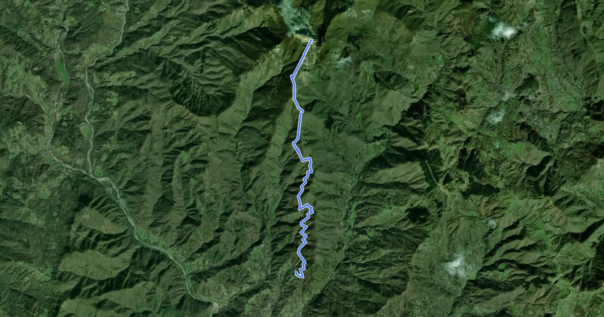 Маршрут Rio - Monte Gottero на спутниковом снимке