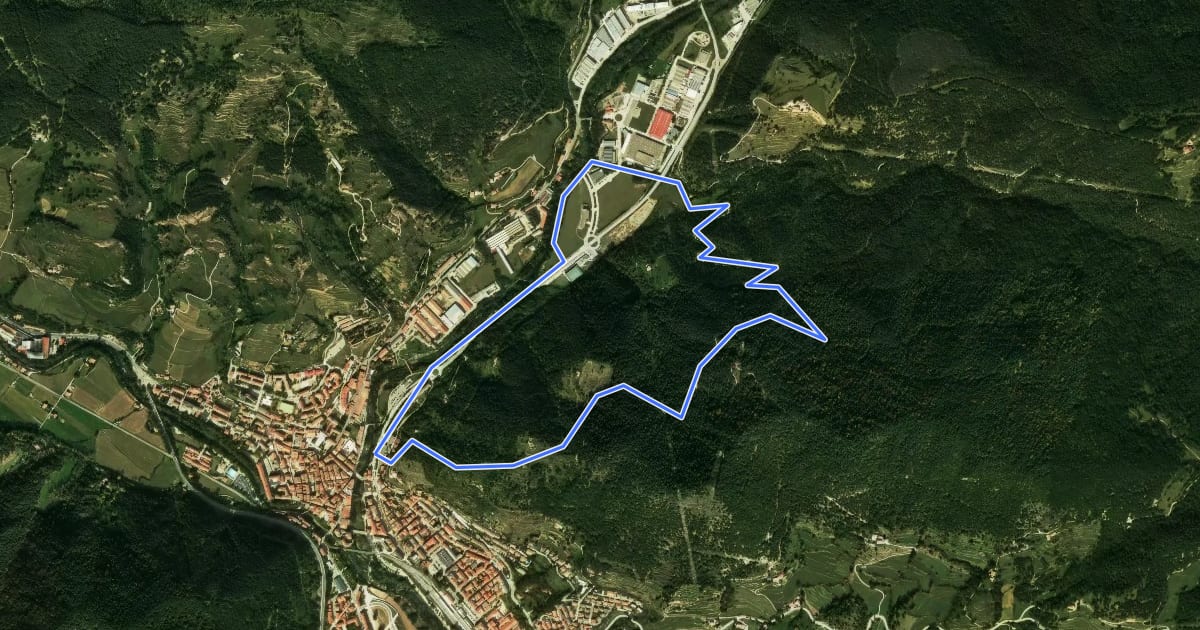 Маршрут Ripoll - Sant Bartomeu на спутниковом снимке