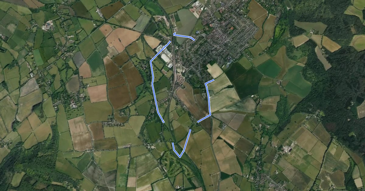 Маршрут Risborough Blue Route на спутниковом снимке