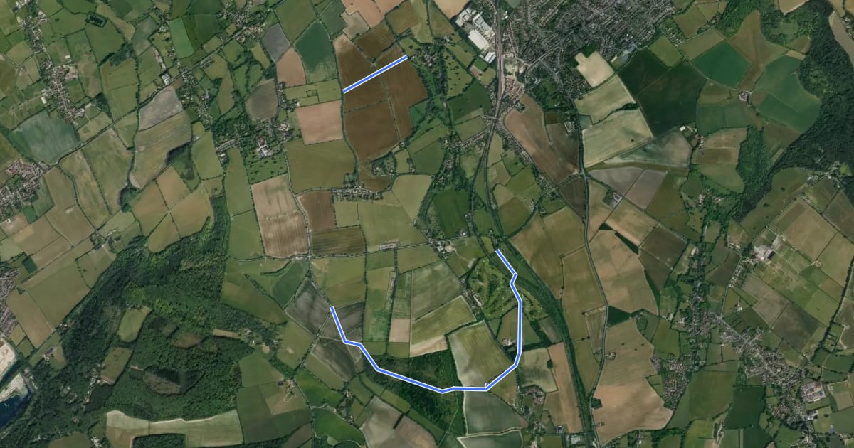 Маршрут Risborough Green Route на спутниковом снимке