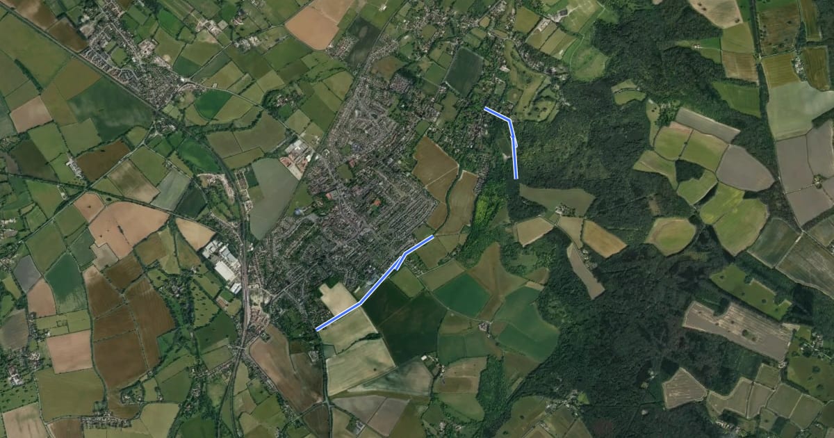 Маршрут Risborough Orange Route на спутниковом снимке