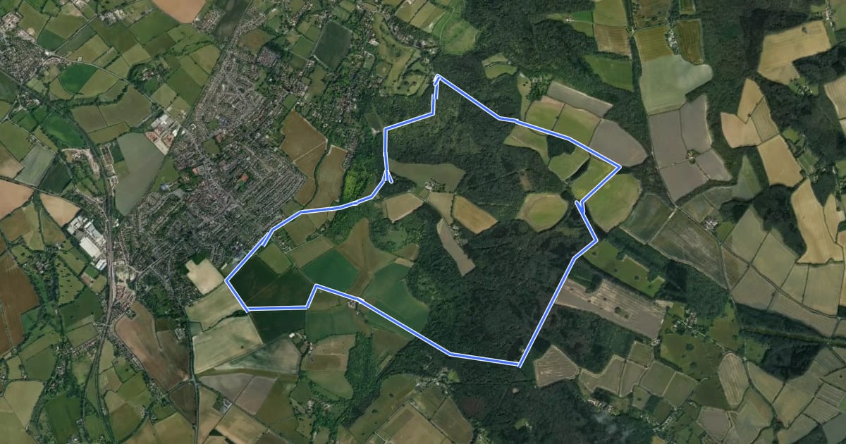 Маршрут Risborough Purple Route на спутниковом снимке