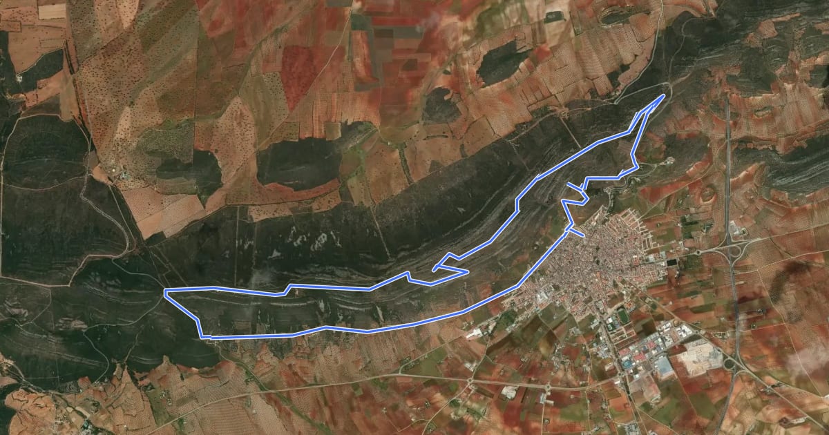 Маршрут Risco de Los Yébenes на спутниковом снимке