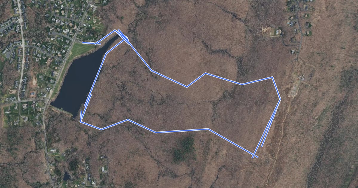 Маршрут Risley Pond Loop Trail на спутниковом снимке