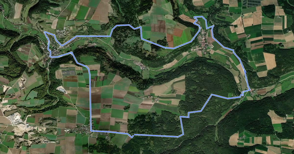 Маршрут Ritter- und Römerweg на спутниковом снимке