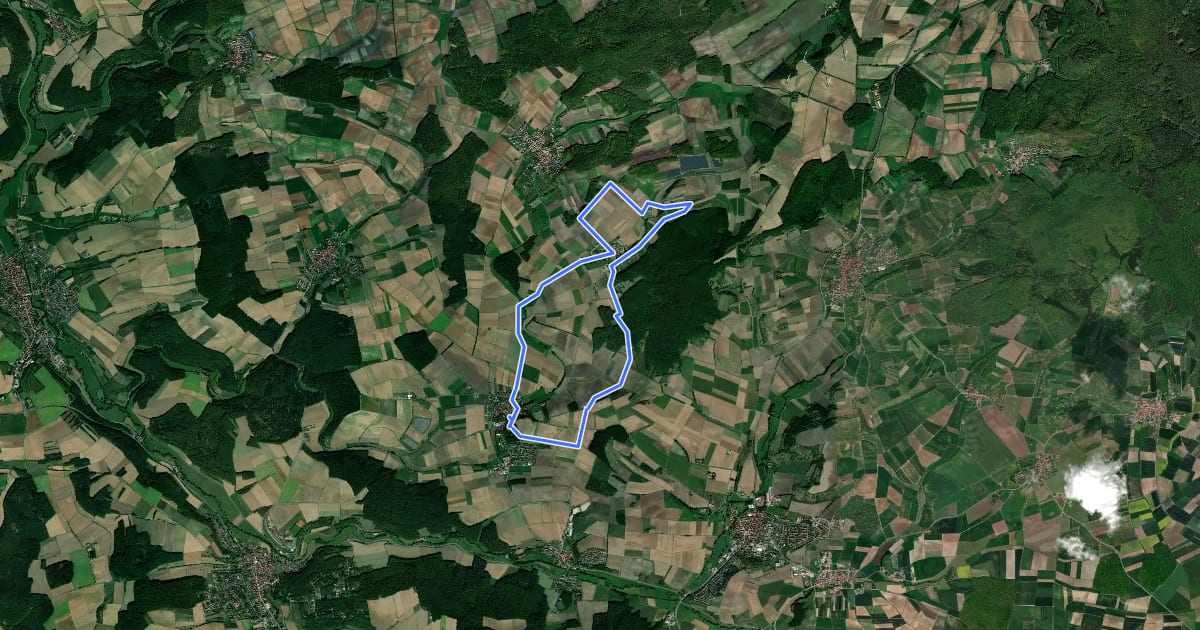 Маршрут Ritterweg Thundorf на спутниковом снимке