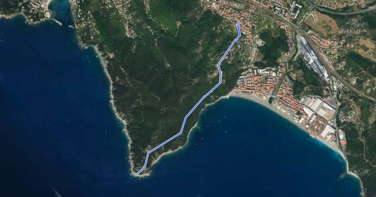 Маршрут Riva Trigoso - Punta Manara на спутниковом снимке