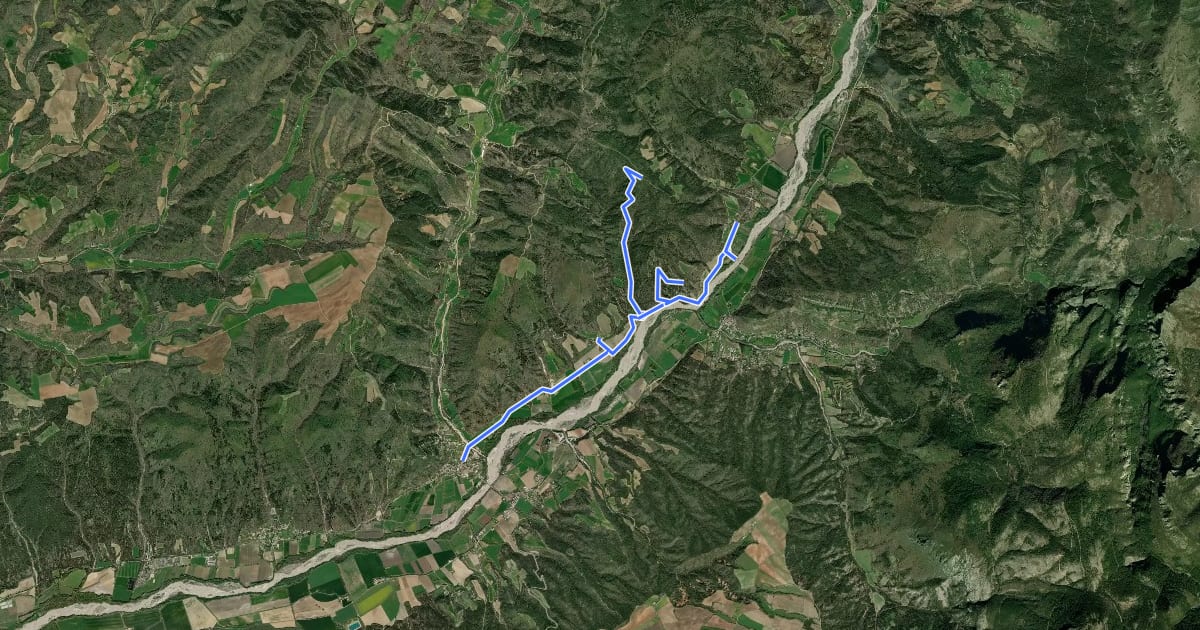 Маршрут Rive de l'Asse depuis Bras d'Asse на спутниковом снимке