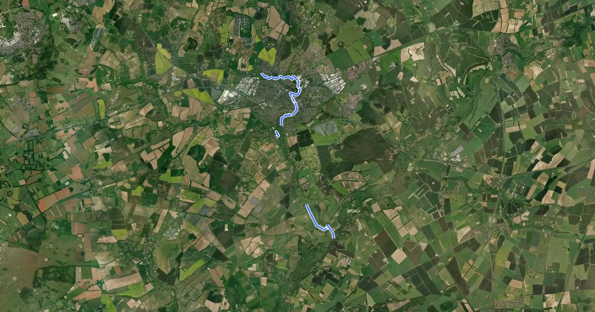 Маршрут River Anton Way на спутниковом снимке