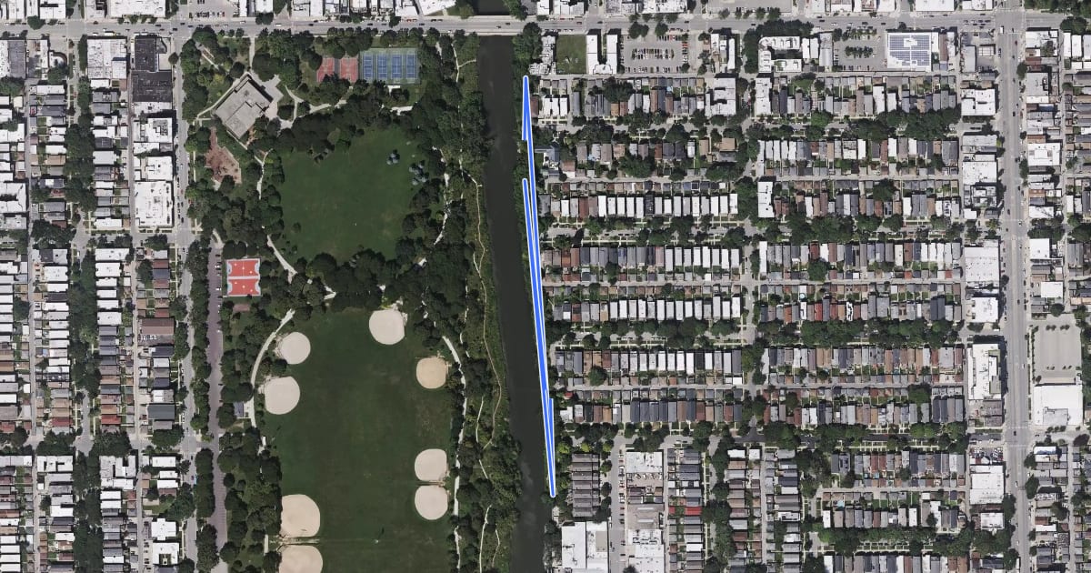 Маршрут River Bank Neighbors Trail на спутниковом снимке
