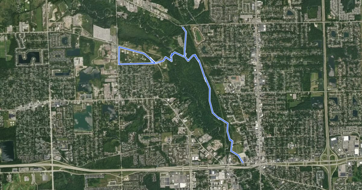 Маршрут River Bends South Trail на спутниковом снимке