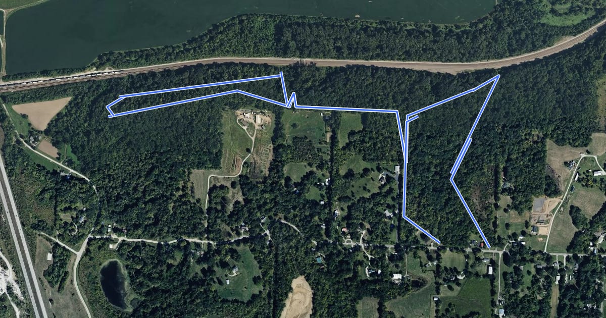 Маршрут River Bluff Nature Trail на спутниковом снимке