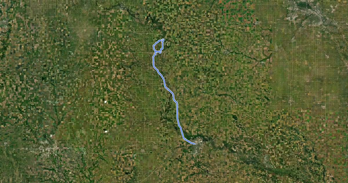 Маршрут River's Edge Trail на спутниковом снимке