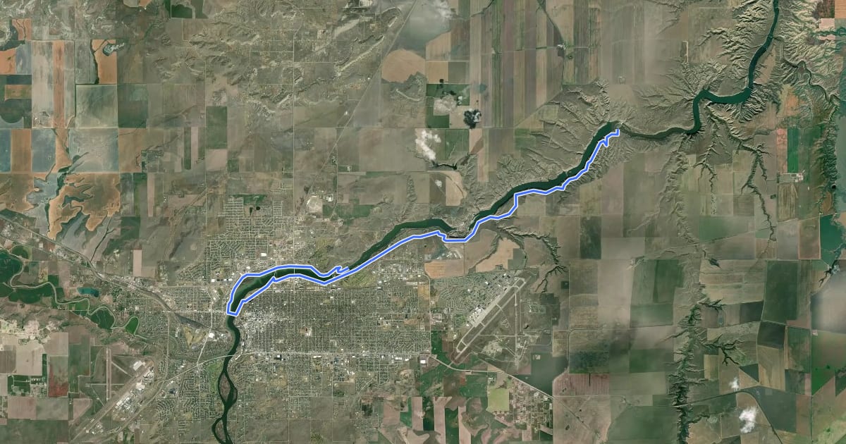 Маршрут River's Edge Trail на спутниковом снимке