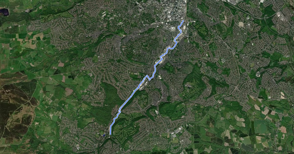 Маршрут River Sheaf Walk на спутниковом снимке