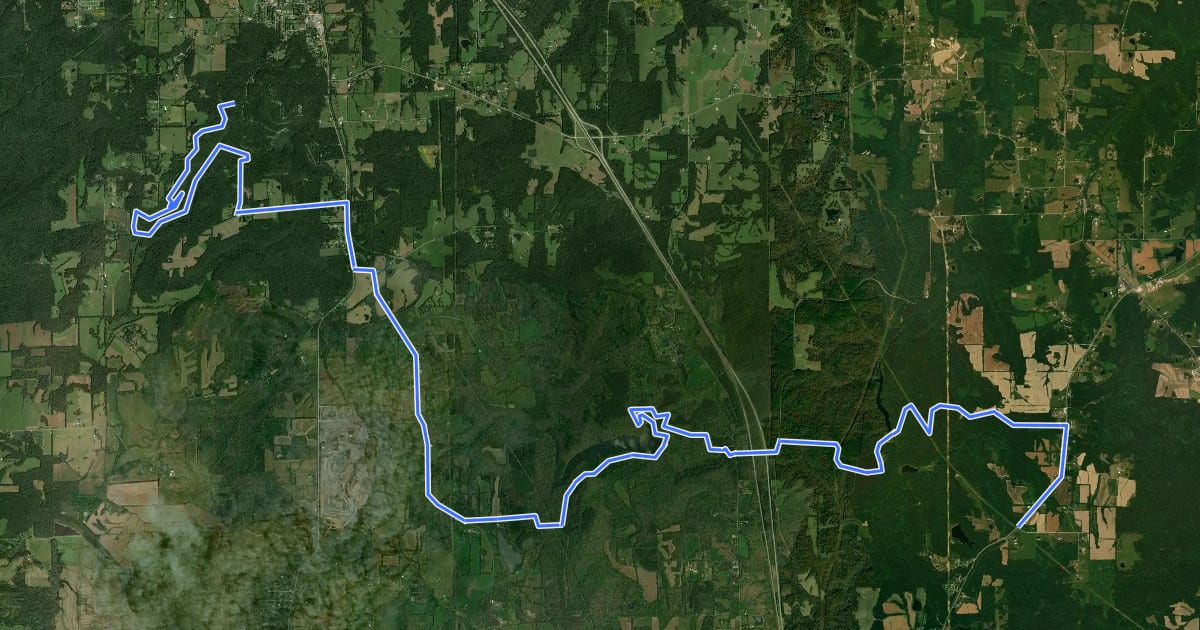 Маршрут River to River Segment 4 - U.S. 45 to Ferne Clyffe на спутниковом снимке