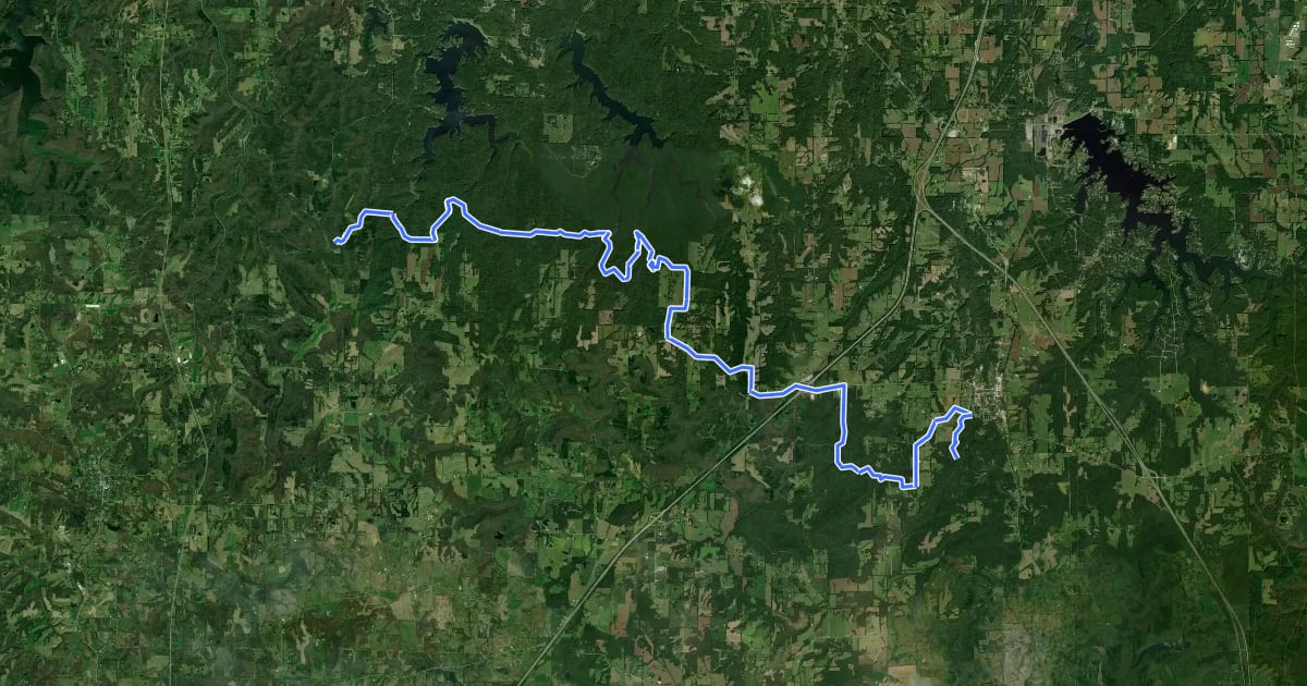 Маршрут River to River Segment 5 - Ferne Clyffe to Giant City на спутниковом снимке